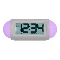 Table Clocks Equity By La Crosse Mood Light 7.25 In. LED Alarm Table Clock With Nature Sounds And MP3 Aux-Input -Globe Sales white equity by la crosse table clocks 31112 44 1000