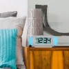 Table Clocks Equity By La Crosse Mood Light 7.25 In. LED Alarm Table Clock With Nature Sounds And MP3 Aux-Input -Globe Sales white equity by la crosse table clocks 31112 64 1000
