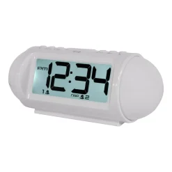 Table Clocks Equity By La Crosse Mood Light 7.25 In. LED Alarm Table Clock With Nature Sounds And MP3 Aux-Input -Globe Sales white equity by la crosse table clocks 31112 76 1000