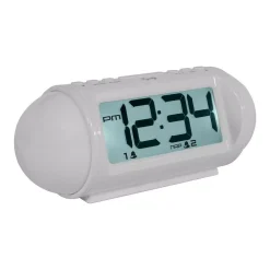 Table Clocks Equity By La Crosse Mood Light 7.25 In. LED Alarm Table Clock With Nature Sounds And MP3 Aux-Input -Globe Sales white equity by la crosse table clocks 31112 e1 1000
