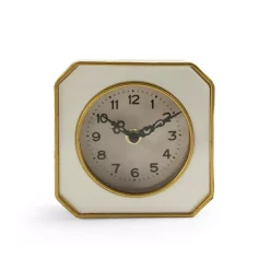 Table Clocks Zentique White And Gold Rounded Square Table Clock