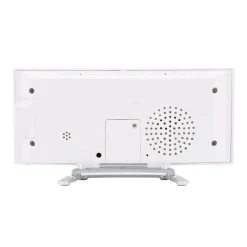 Table Clocks La Crosse Technology Curved Mirror LED Alarm Clock With Temperature & Humidity, USB Port -Globe Sales white la crosse technology table clocks 602 249 66 1000