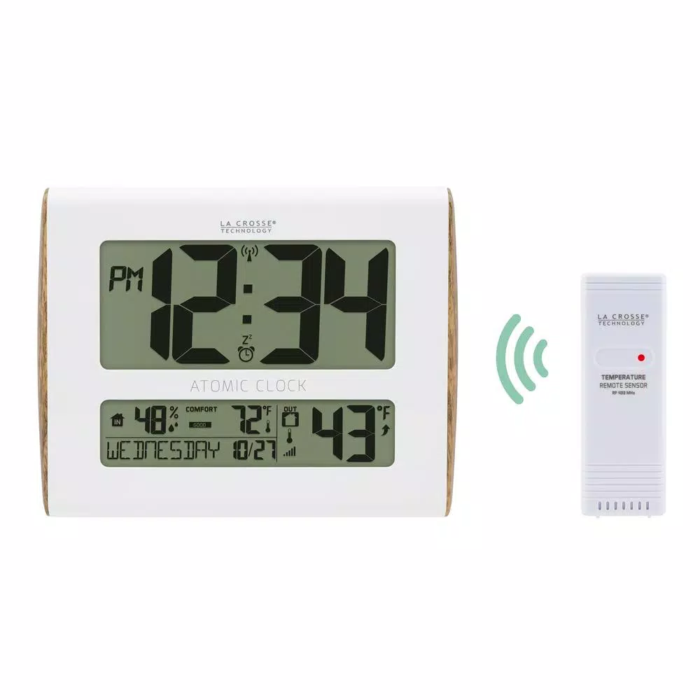 Wall Clocks La Crosse Technology Digital Atomic Faux Wood Sided Wall Clock With Temperature And Indoor Humidity 7 Wall Clocks La Crosse Technology Digital Atomic Faux Wood Sided Wall Clock With Temperature And Indoor Humidity - Image 5