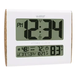 Wall Clocks La Crosse Technology Digital Atomic Faux Wood Sided Wall Clock With Temperature And Indoor Humidity 12 Wall Clocks La Crosse Technology Digital Atomic Faux Wood Sided Wall Clock With Temperature And Indoor Humidity -Globe Sales white la crosse technology wall clocks 513 1919 int 4f 1000