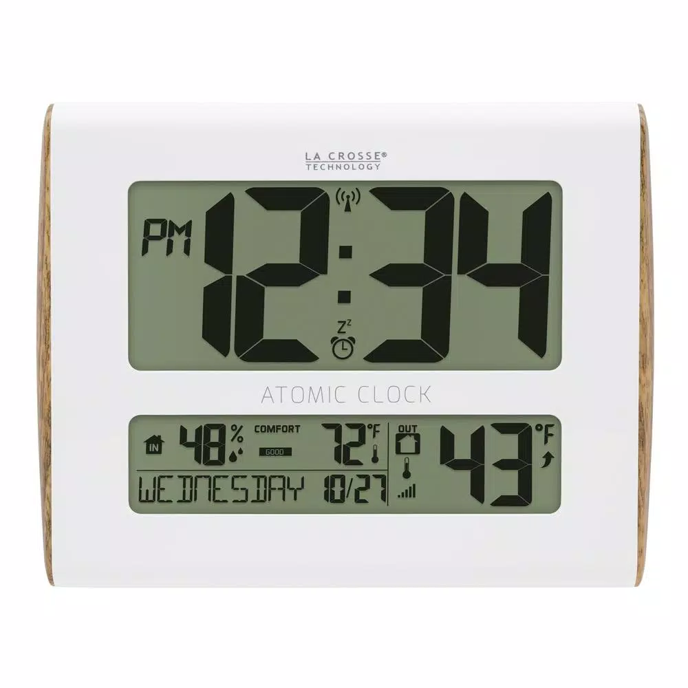 Wall Clocks La Crosse Technology Digital Atomic Faux Wood Sided Wall Clock With Temperature And Indoor Humidity 3 Wall Clocks La Crosse Technology Digital Atomic Faux Wood Sided Wall Clock With Temperature And Indoor Humidity