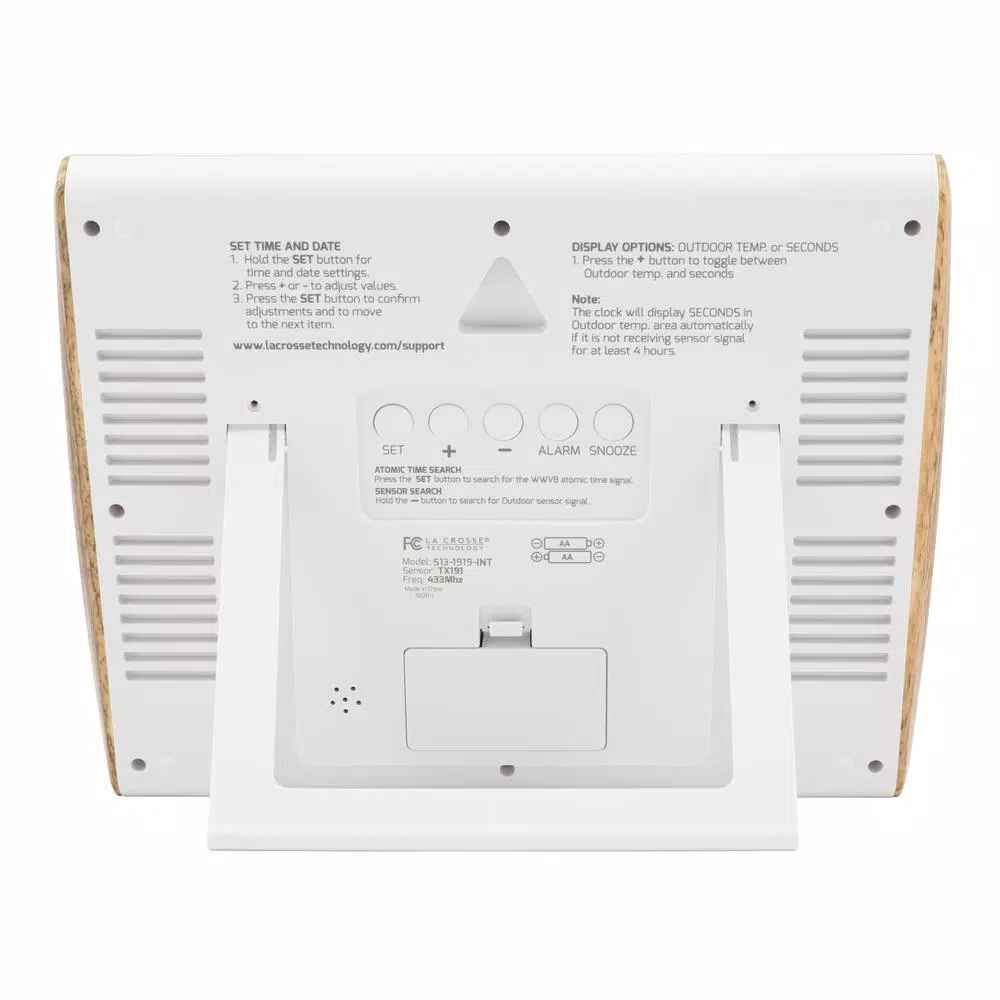 Wall Clocks La Crosse Technology Digital Atomic Faux Wood Sided Wall Clock With Temperature And Indoor Humidity 4 Wall Clocks La Crosse Technology Digital Atomic Faux Wood Sided Wall Clock With Temperature And Indoor Humidity - Image 2