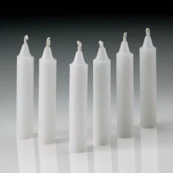 Light In The Dark 4 In. X 1/2 In. Thick White Taper Candles (Set Of 60) -Globe Sales white light in the dark candles litd t1 2h c3 1000
