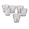 Light In The Dark Clear Glass Flower Pot Votive Candle Holders With White Votive Candles (Set Of 12)