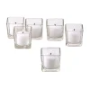 Light In The Dark Clear Glass Square Votive Candle Holders With White Votive Candles (Set Of 12) 2 Light In The Dark Clear Glass Square Votive Candle Holders With White Votive Candles (Set Of 12) -Globe Sales white light in the dark candles litd vcg 12 sqr 1012 w 64 1000