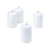 Candles Light In The Dark 3 In. Tall X 2 In. Wide Unscented White Pillar Candle (Set Of 4) -Globe Sales white light in the dark candles litd w pillar 2x3 set4 64 1000