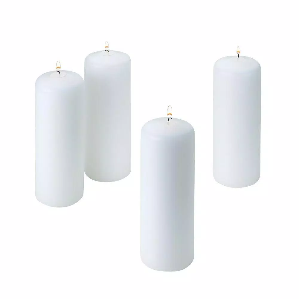Candles Light In The Dark 2 In. Wide X 6 In. Tall Unscented White Pillar Candle (Set Of 4) 3 Candles Light In The Dark 2 In. Wide X 6 In. Tall Unscented White Pillar Candle (Set Of 4)