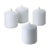Light In The Dark 3 In. X 3 In. Unscented White Pillar Candles (4-Count)