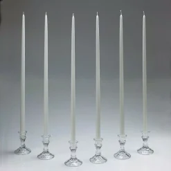Light In The Dark 24 In. Tall White Taper Candles (Set Of 12) With New Ez Safe Storage Box -Globe Sales white light in the dark candles litd w t 24 c3 1000