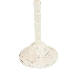 Candle Holders LITTON LANE Tall Vintage White Metal Candelabra With Scrolled Arms -Globe Sales white litton lane candle holders 20460 1f 1000