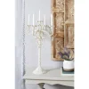 Candle Holders LITTON LANE Tall Vintage White Metal Candelabra With Scrolled Arms -Globe Sales white litton lane candle holders 20460 64 1000