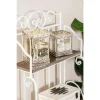 LITTON LANE White Cuboid Glass Candle Holders With Silver Ornate Details (Set Of 2) -Globe Sales white litton lane candle holders 24728 64 1000