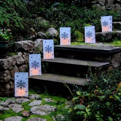 Candle Holders LUMABASE Snowflake Electric Luminaria Kit (Set Of 10) -Globe Sales white lumabase candle holders 34410 c3 1000