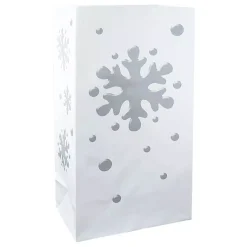 Candle Holders LUMABASE 11 In. Snowflake Flame Resistant Luminaria Bags (Set Of 12)