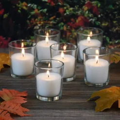 LUMABASE Candles (15 Hours) In Clear Glass Votives 12-Count -Globe Sales white lumabase candles 30748 76 1000