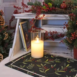 Flameless Candles LUMABASE Battery Operated 8 In. Glass Hurricane Candle With Moving Flame -Globe Sales white lumabase flameless candles 25301 4f 1000