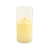 Flameless Candles LUMABASE Battery Operated 8 In. Glass Hurricane Candle With Moving Flame -Globe Sales white lumabase flameless candles 25301 64 1000