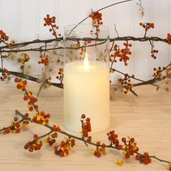 Flameless Candles LUMABASE Battery Operated 8 In. Glass Hurricane Candle With Moving Flame -Globe Sales white lumabase flameless candles 25301 c3 1000