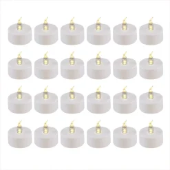Flameless Candles LUMABASE Battery Operated LED Tea Lights In White (24-Count)