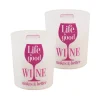 Flameless Candles LUMABASE Battery Operated Wax Filled Glass LED Candles – Life Is Good, Wine Makes It Better (Set Of 2) -Globe Sales white lumabase flameless candles 96902 64 1000