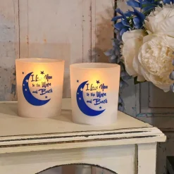 Flameless Candles LUMABASE Battery Operated LED Candles – I Love You To The Moon And Back (Set Of 2) -Globe Sales white lumabase flameless candles 97102 1f 1000