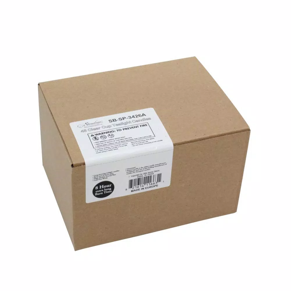 Stonebriar Collection Unscented Long Burning Clear Cup Tealight Candles (48-Pack) 4 Stonebriar Collection Unscented Long Burning Clear Cup Tealight Candles (48-Pack) - Image 2