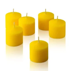 Candles Light In The Dark 10 Hour Yellow Unscented Votive Candle (Set Of 72) -Globe Sales yellow light in the dark candles litd v1072 yellow c3 1000