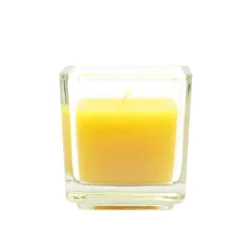 Zest Candle 2 In. Yellow Citronella Square Glass Votive Candles (12-Box)